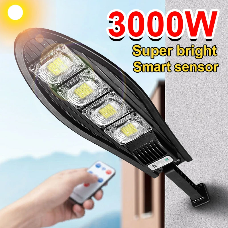 

1000000 Lumens Solar Led Light Outdoor Remote Control Solar Lamp 3 Modes Waterproof Garden Lights Street Lamp With Motion Sensor