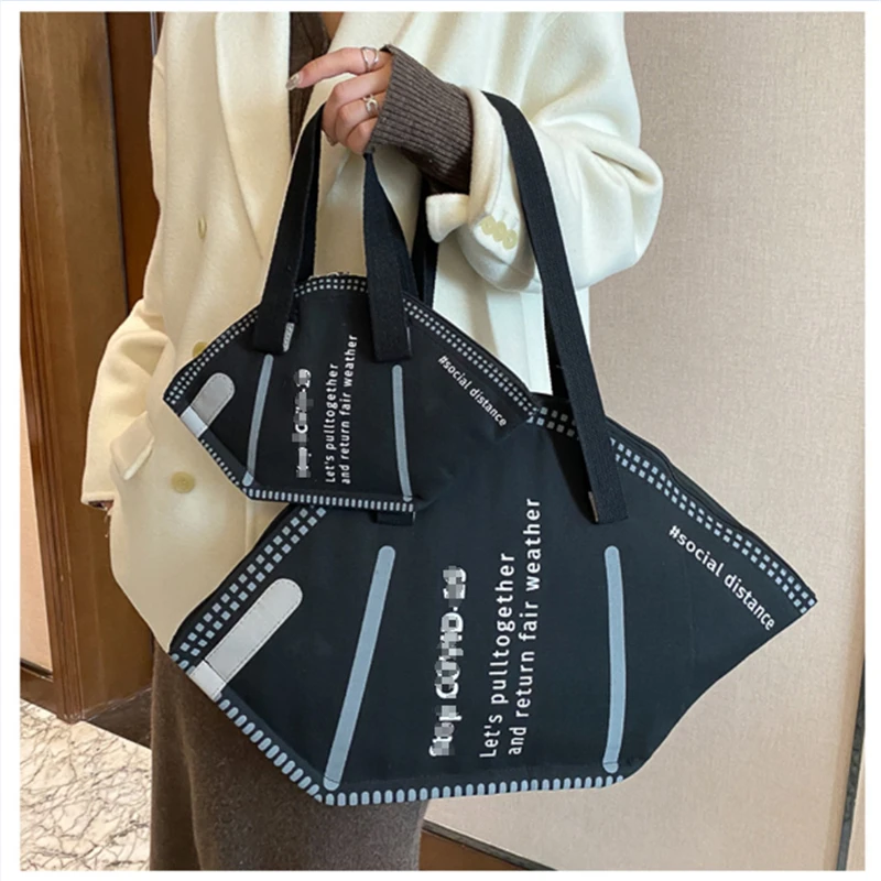 

Маленькая или большая женская сумка, 1 шт., модные повседневные холщовые сумки-тоуты с надписью для женщин, женские сумки-тоуты, кошелек для м...