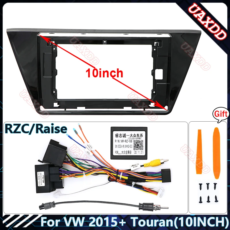 

Автомобильный радиоприемник для VW 2015 Touran, 10,1 дюйма, UV, 2Din, пластиковая облицовка, панель, рамка приборной панели, установка GPS, Android, мультимедийные кабели