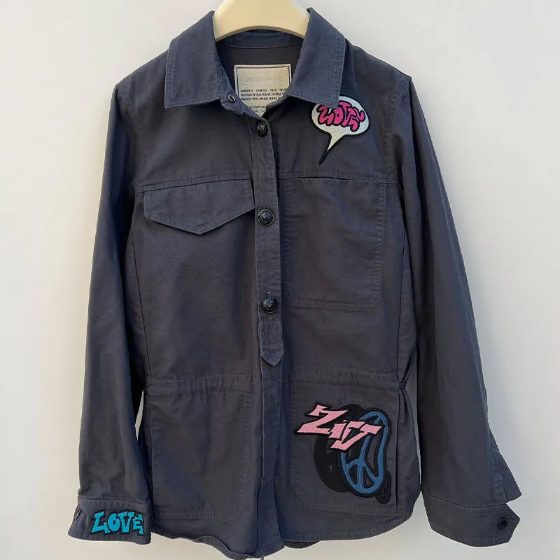 Zadig женская куртка шикарный отложной воротник повседневная рубашка с длинным