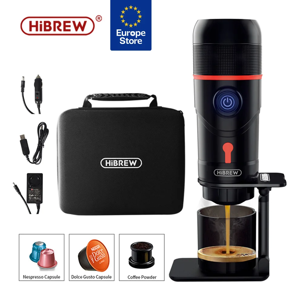 

HiBREW Portable Coffee Machine for Car & Home,DC12V Expresso Coffee Maker Fit Nexpresso Dolce Pod Capsule Coffee Powder H4
