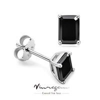 vinregem 925 sterling silver black 1ct moissanite 100 pass test diamond stud earrings fine jewelry for women gift drop shipping