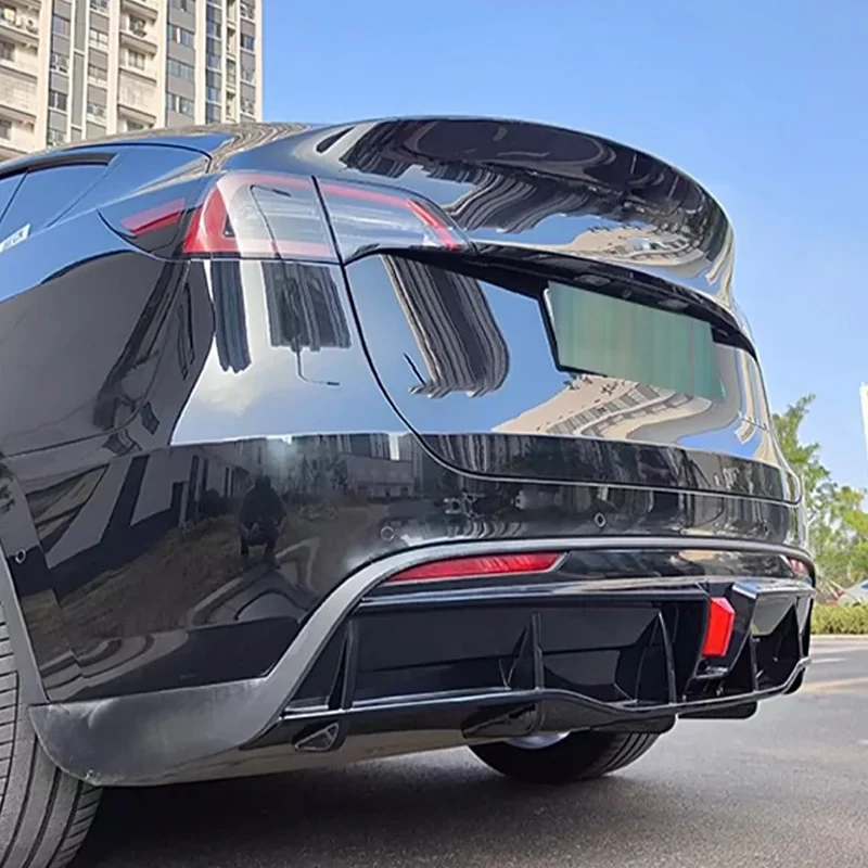 4-дверный диффузор для заднего бампера Tesla Model Y 2018-2022 АБС-пластик углеродное