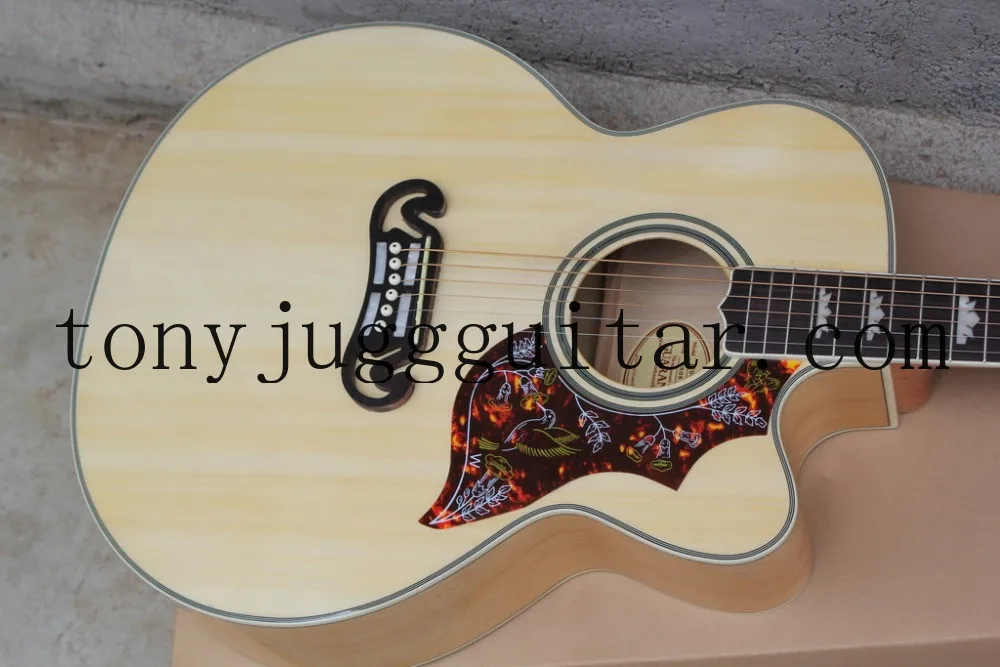 

Custom Humming Bird G200 Natural Acoustic Electric Guitar Spurce Top Maple Back & Side, Single Cutaway,