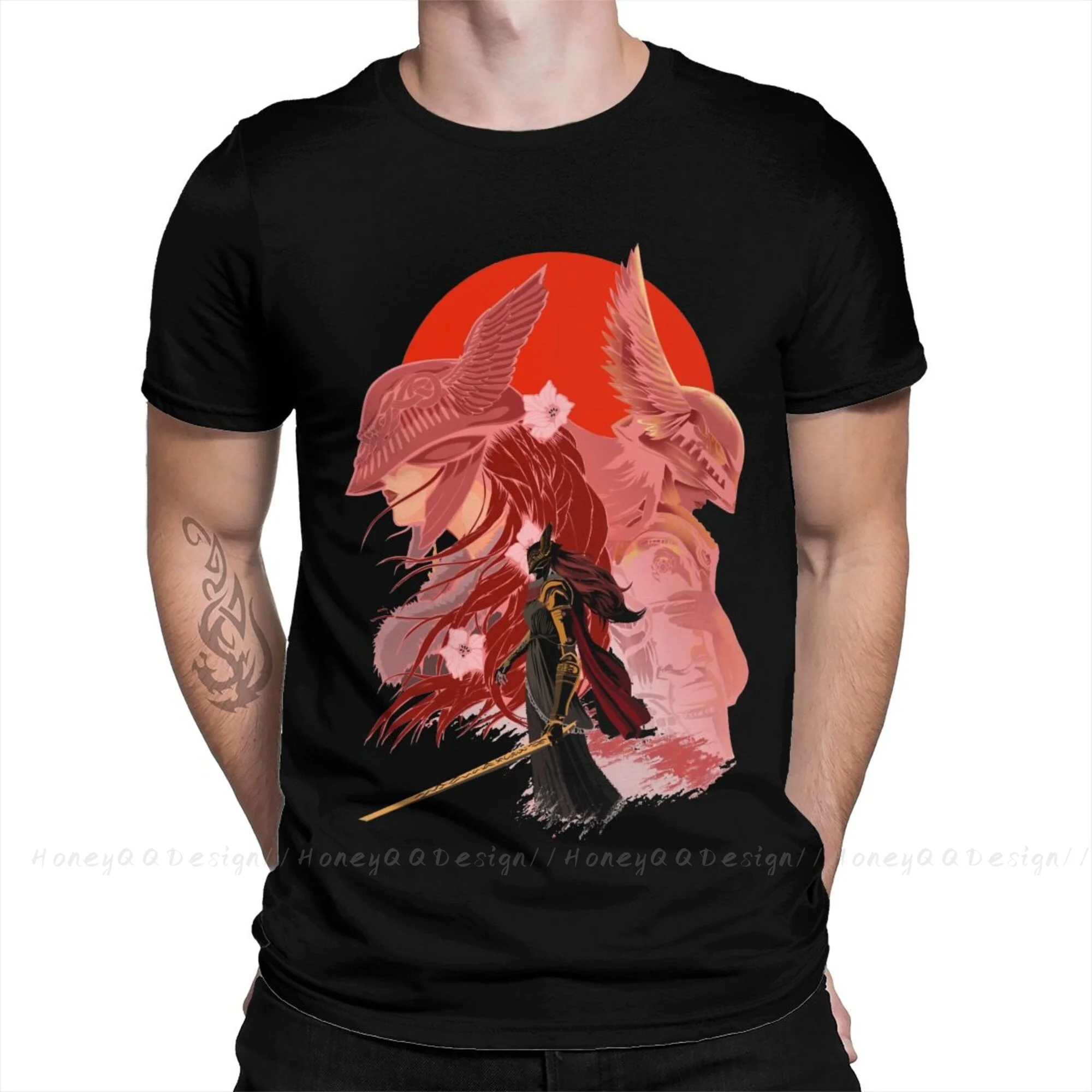 Elden Ring-Camiseta de algodón con cuello redondo para hombre, camisa Original de cuello redondo, Malenia The Goddess