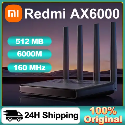 Новинка 2022 г., роутер Xiaomi Redmi AX6000, четырехъядерный высокопроизводительный процессор, 2,4 ГГц/телефон, Wi-Fi, 6 усилителей внешнего сигнала, MI Home