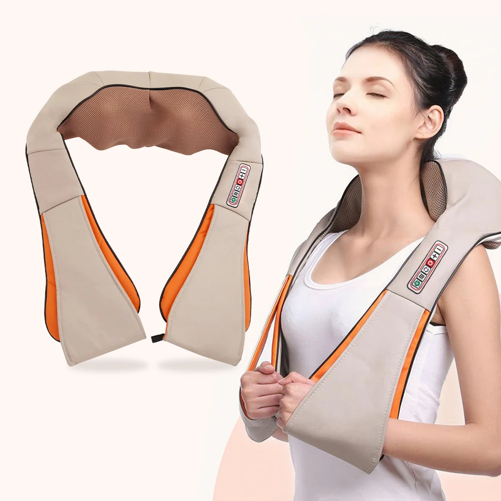 

U Shape Electrical Shiatsu Back Neck Shoulder Body Massager Infrared Heated 3D Kneading Car/Home Massage Shawl health tools