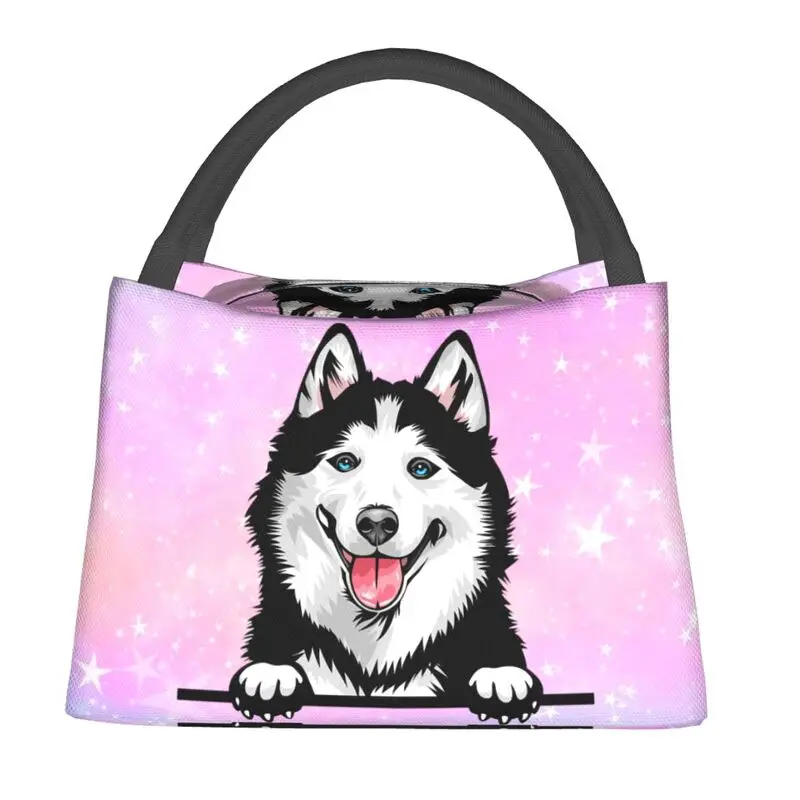 

Custom Siberian Husky Lunch Bags Women Warm Cooler Insulated Lunch Boxes for Office Travel