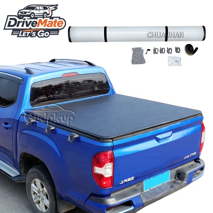 Фото Чехол на кровать для пикапа, мягкий складной чехол Hilux Vigo Tonneau для chevy silverado mitsubishi Triton ford Raptor F150 №1