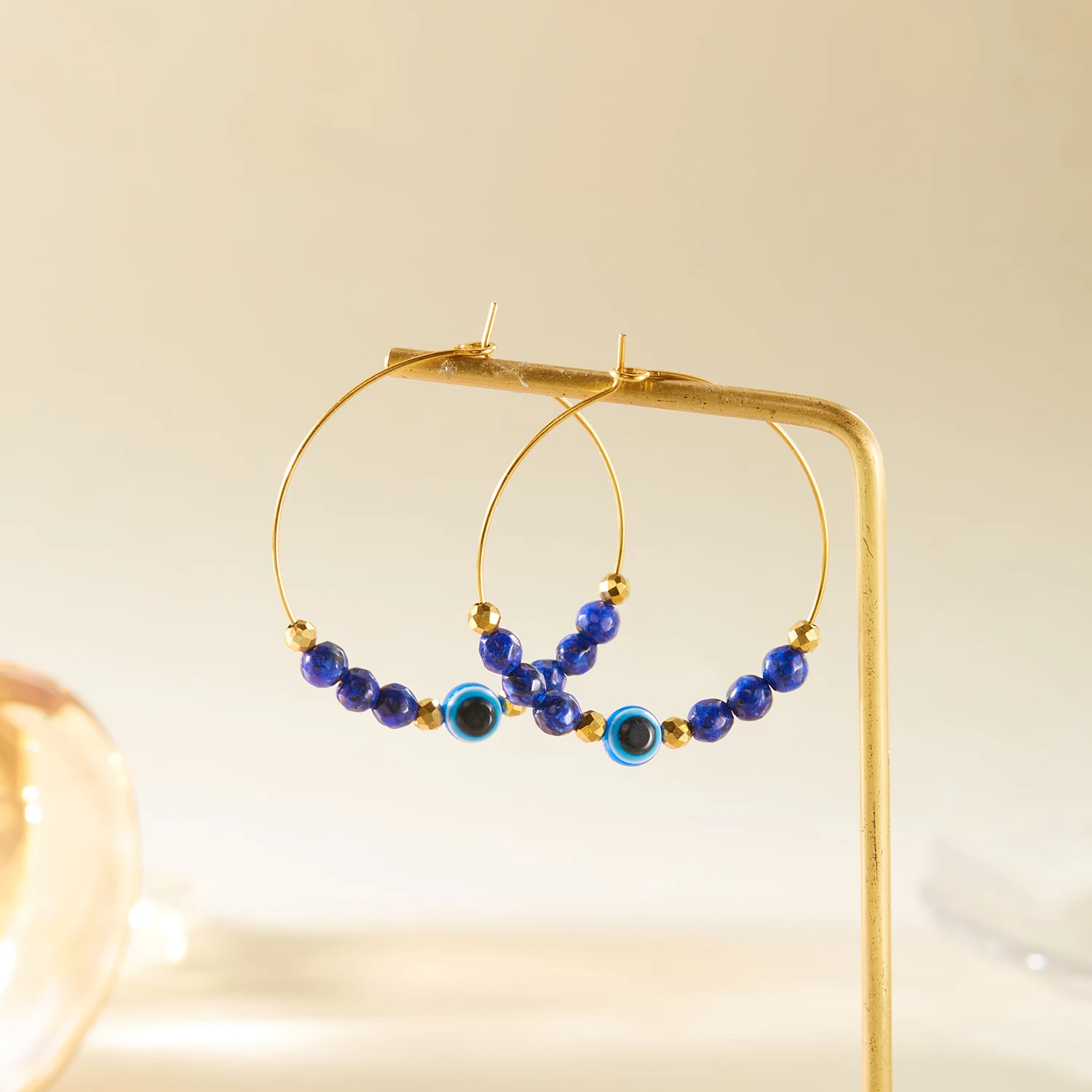 Турецкие бусины от сглаза обруч серьги-гвоздики из нержавеющей стали для женщин