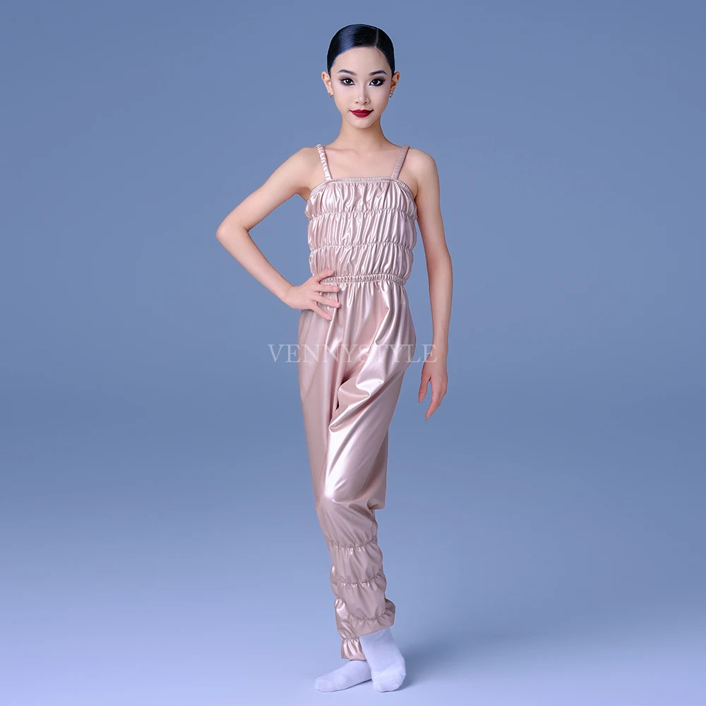 Фото Спортивный костюм для латинских танцев Vennystyle, тренировочный костюм для танцев для девочек, специальный спортивный спортивный костюм со скакалкой №3