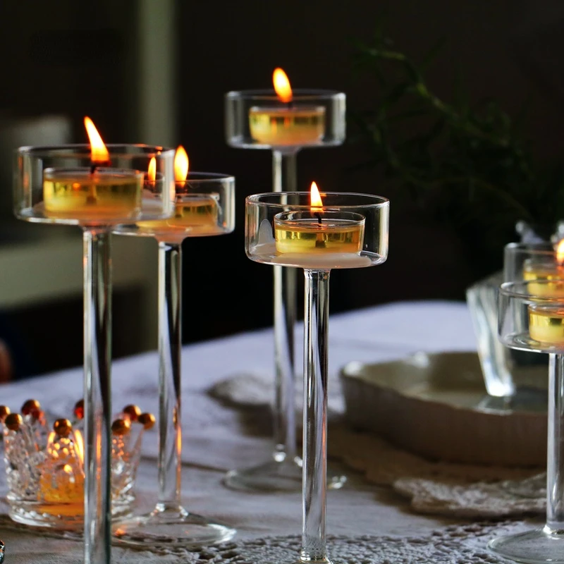 S Set Tealight Candle Holder Home Decor Wedding Table Centerpieces Crystal Holder Dinner Table Setting