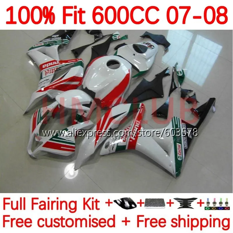 

Injection Body For HONDA CBR600 CBR 600RR 600F5 600 RR CC F5 CBR600RR 2007 2008 CBR600F5 07 08 OEM Fairing 145No.47 green stock