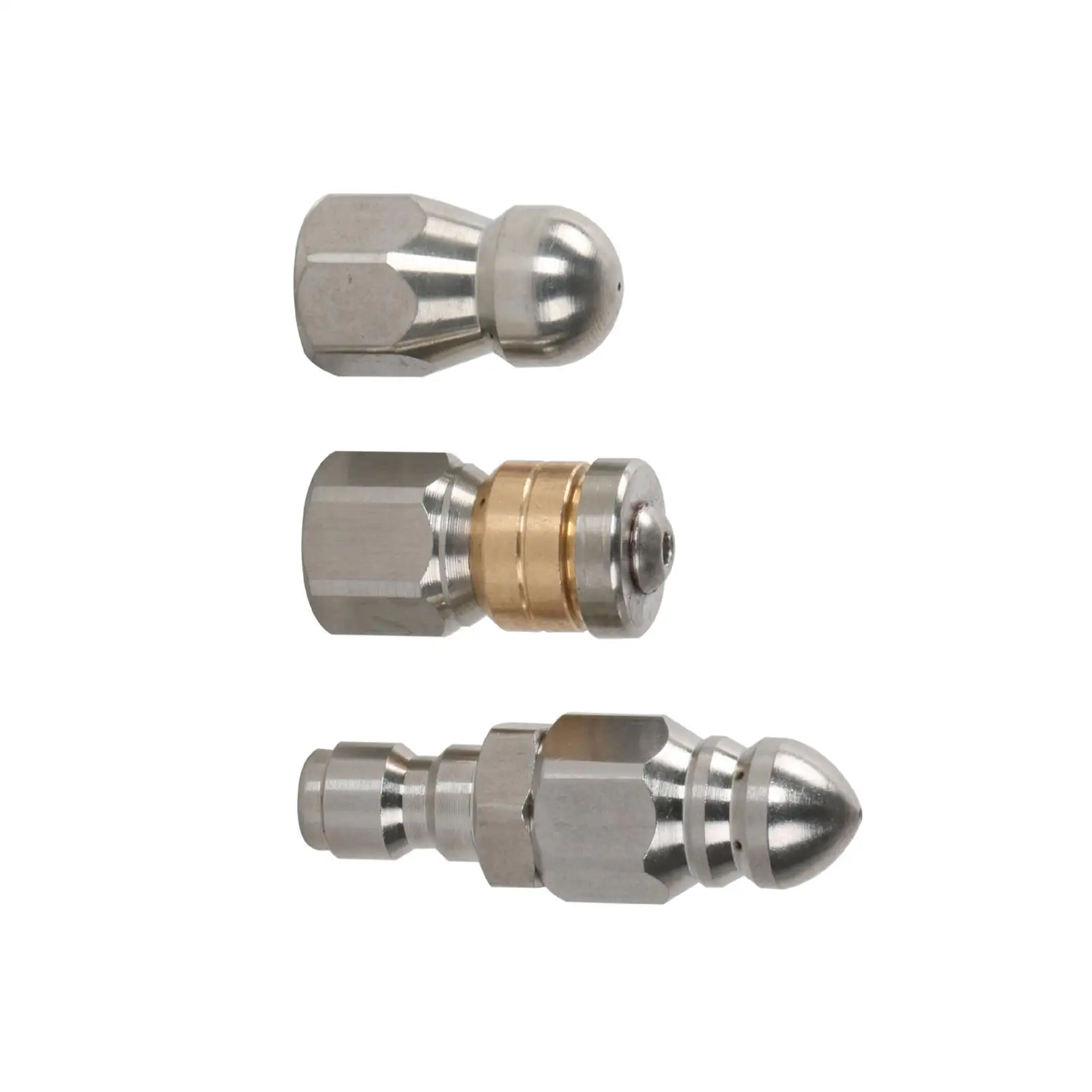 

3x Drain Cleaning Nozzle 1/4 inch Quick Connect Sewer Jet Nozzle Stainless Steel Fixed Sewer Nozzle for Lawns Pipeline Dredging