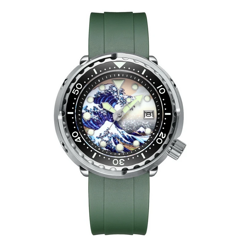 

ADDIES Men Diver Watch Tuna Automatic Watches Mechanical Dive 300M Waterproof C3 Kanagawa Luminous Sapphire NH35 Ceramic Bezel