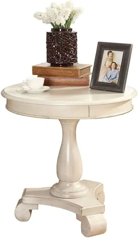 

Round Wood Pedestal Side Table, Black