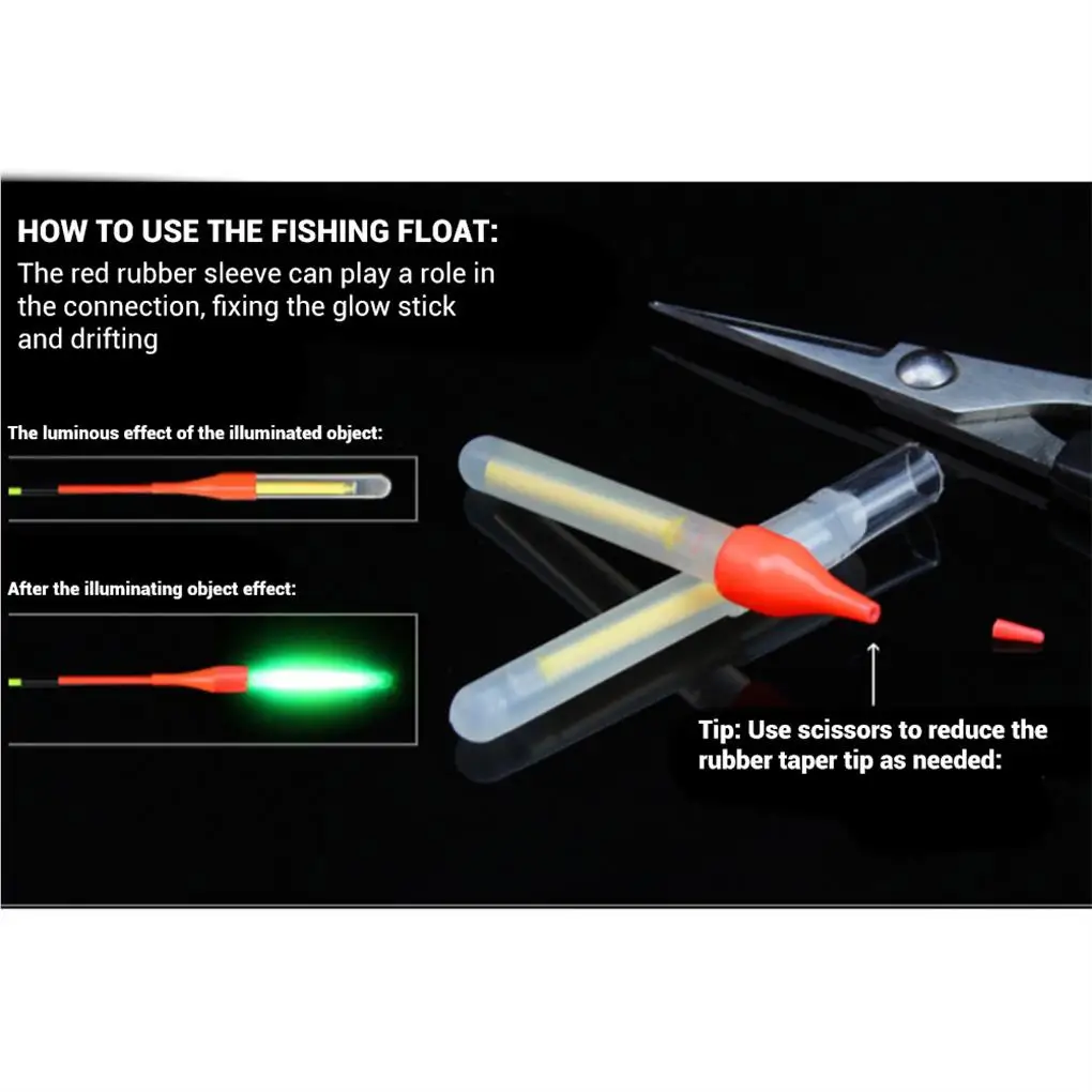 50 шт. поплавки для рыбалки мини-светящиеся палочки краппи терминальные снасти