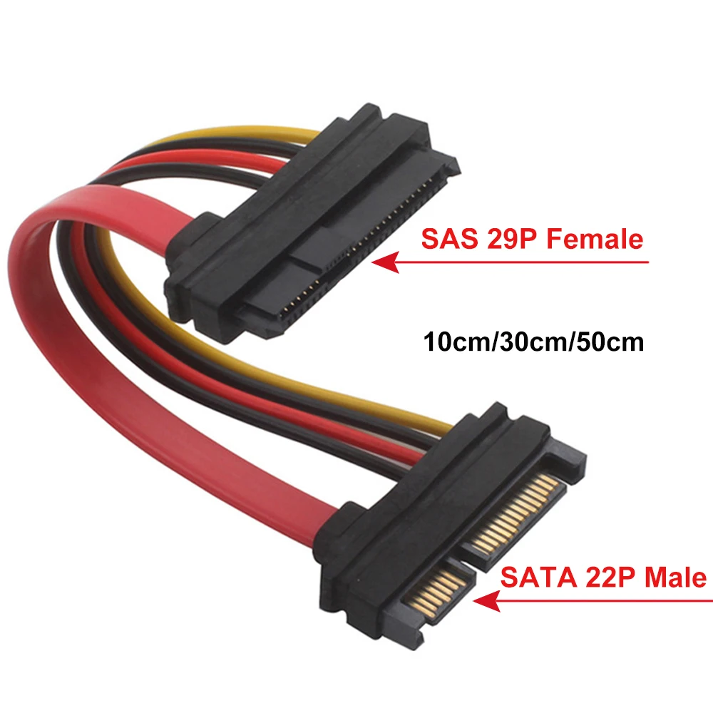 SAS/SATA SFF-8482 SAS 29 Pin к SATA 22Pin кабель расширения жесткого диска Raid с 15-контактным портом