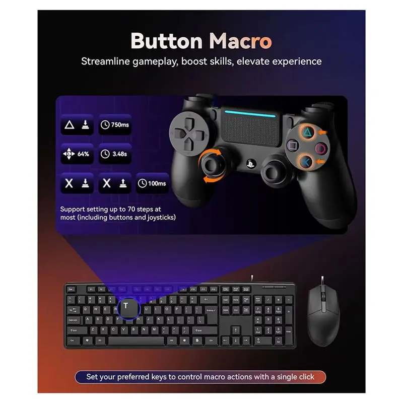 Фото Игровой адаптер AIMZENIX AX300 STRIKER PRO K&M для мыши, совместимый с PS4/3, ONE, X360, XSS, XSX, N-Switch, для наушников с разъемом 3,5 мм №3