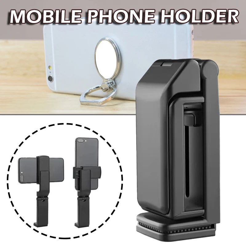 

Phone Holder Mount for Desk Tray Airplane Seat Multi-Directional Dual Rotation Compatible With Multiple Phone Sizes Black Color
