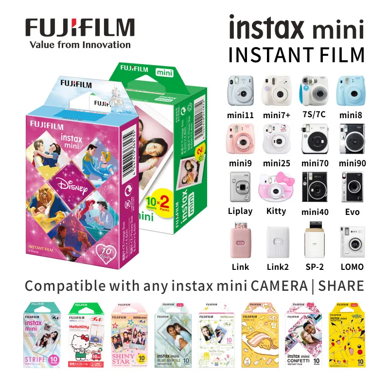 

Origin Fujifilm Instax Mini Film 10-100 Sheets Photo Paper for Fuji Instant Film Cameras Instax Mini11 8 9 90 Link Liplay EVO