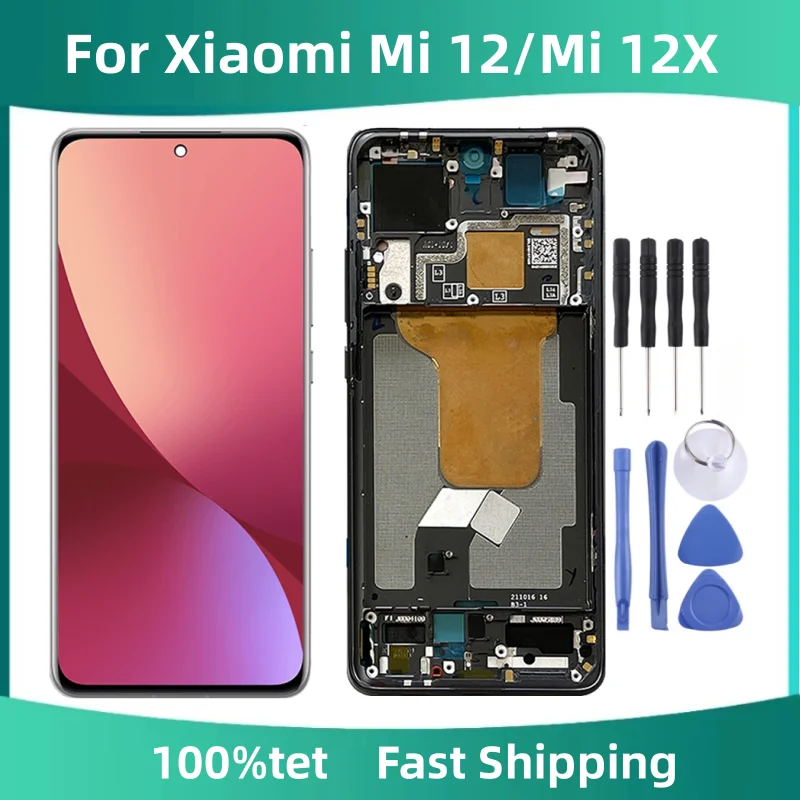 

AMOLED-дисплей 6,28 дюйма для Xiaomi 12 Mi 12, ЖК-экран с рамкой для Xiaomi Mi 12x 2112123AC Mi 12, 2201123G, ЖК-экран