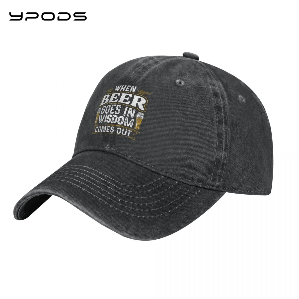 

When Beer Goes In Wisdom Comes Out 2 Vintage Baseball Cap Washable Cotton Adjustable Cap Hats For Men