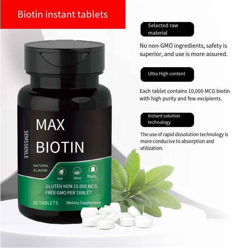 

Biotin Tablets Vitamin B7 Vitamin H White Hair Care Hair Enhancement and Hair Growth Formula To Prevent Hair Loss
