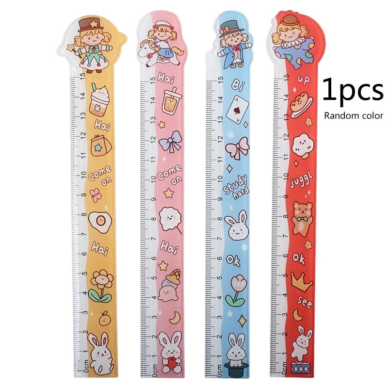 

15cm Kawaii Transparent Book Markers Straight Ruler Stationery Measuring Tool Drop Shipping