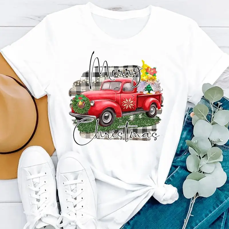 

Женская рождественская зимняя Милая трендовая футболка 90-х годов праздничный красивый топ футболка с графическим рисунком Красивая Нового...