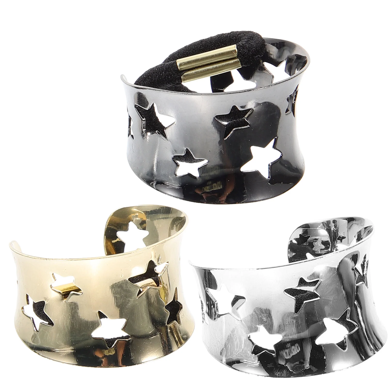

3 Pcs Girls Hair Accessories Ponytail Cuff Elastic Holder Rope Elasticity Holders Alloy Women Miss