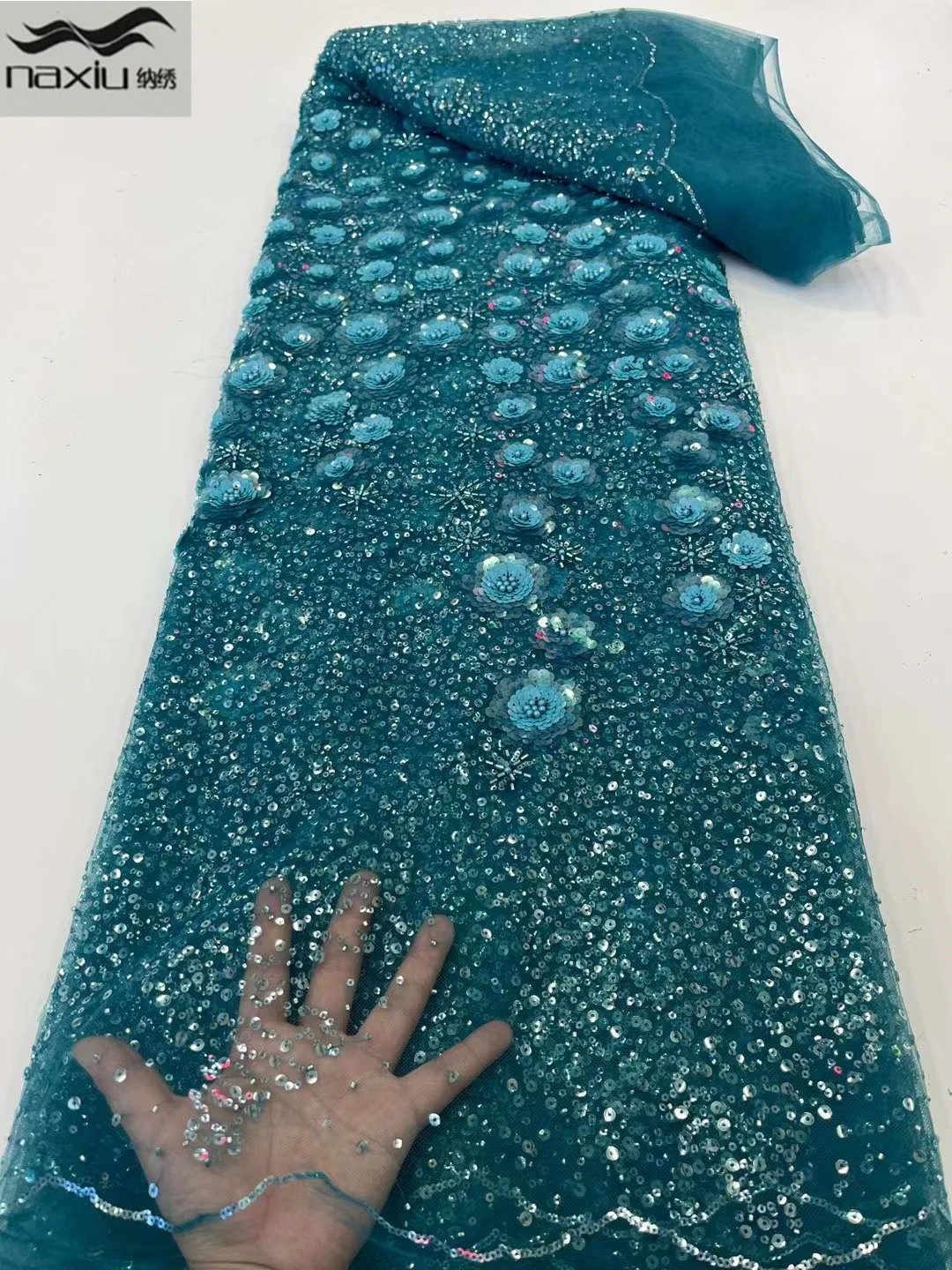 

Madison African Groom Lace Fabric 2022 High Quality Lace With Beads Sequins Embroidery French Nigerian Lace Tulle Fabrics