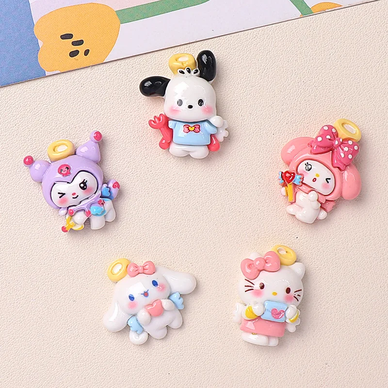 Фото 100 шт. Kawaii Flatback смола мультфильм Sanrio Kuromi серии DIY для скрапбукинга чехол для телефона головные уборы серьги ремесленный декор аксессуары №4