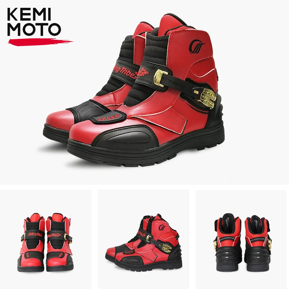 Kemimoto Motorcycle Men Boots Motocross Racing Off-Road Shoes Motobike Riding Touring Ankle Boots Waterproof Non-slip Men Shoes