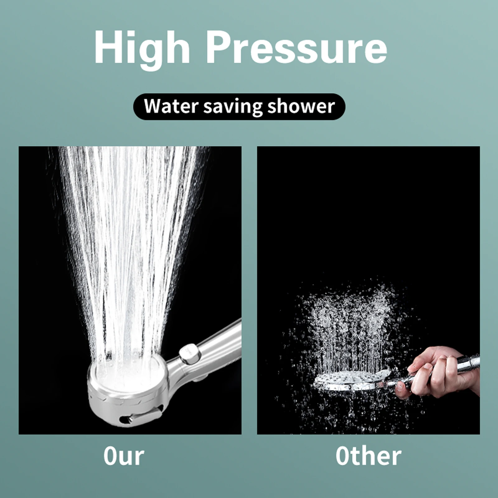 samodra temperature display shower head handheld no charging required bathroom high pressure water saving 4 modes shower head free global shipping