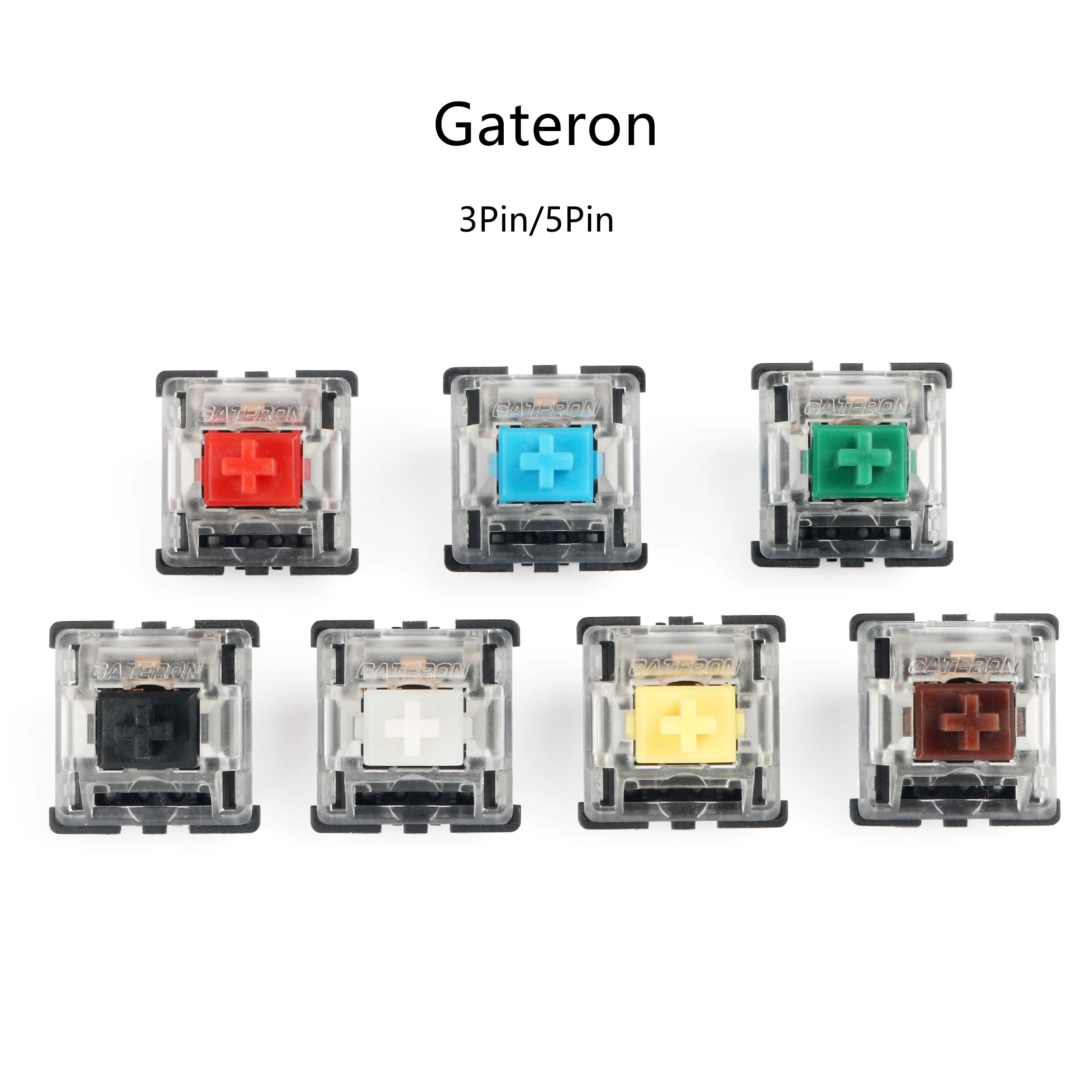 

Gateron Switch 3Pin 5 Pin Black Bottom, Yellow Blue Red Black Brown Green White Switches For Mechnical DIY Keyboard MX Switch