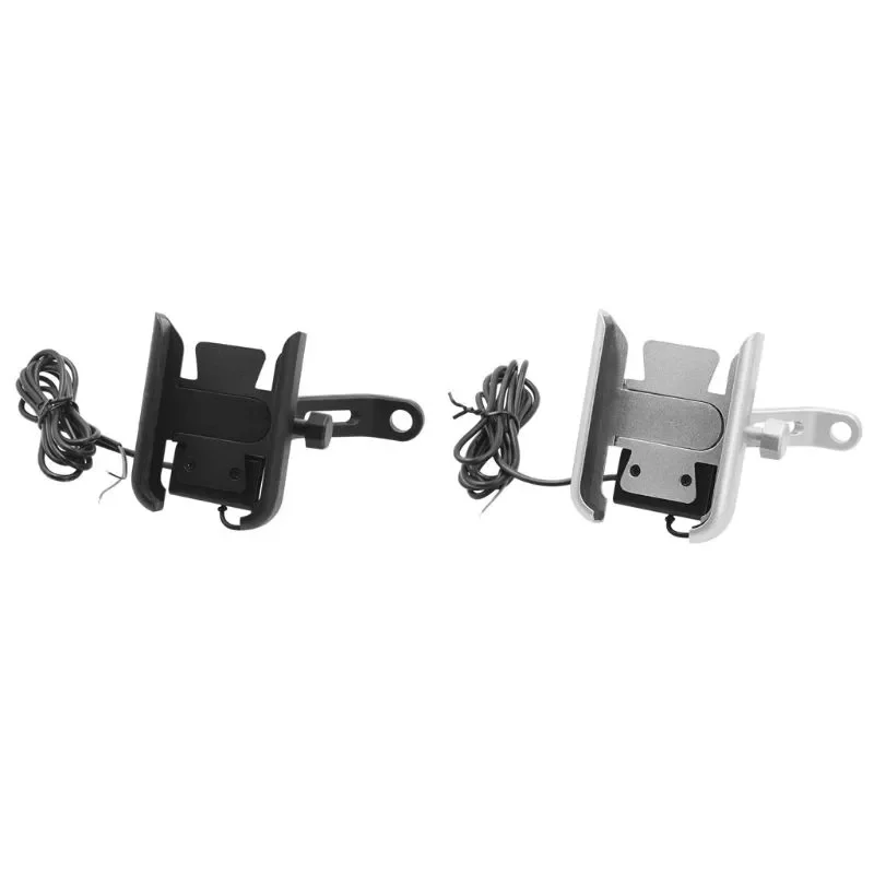 

OOTDTY Metal Motorcycle Motorbike Mount Mobile Phone Holder Bracket With USB Charger Stand Car Phone Holder Mobile Support