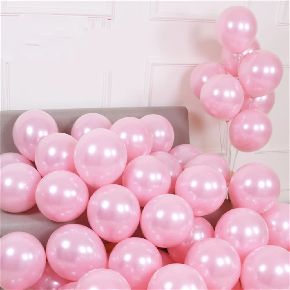 

15pcs 10inch Pearl Pink Balloons Confetti Chrome Metallic Latex Balloon Christmas Baby Shower Birthday Party Wedding Decoration