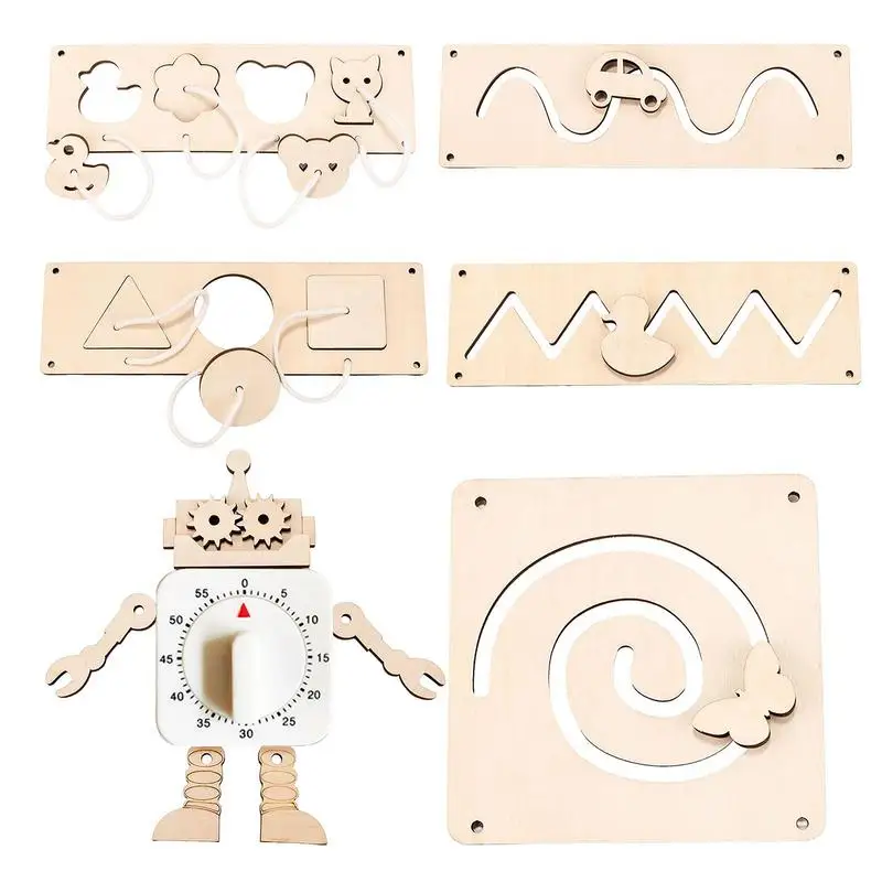 

Baby Activity Board Wooden Toddler Sensory Toys Fine Motor Toys Practical Skills DIY Infant Intellectual Education Sensory Toys