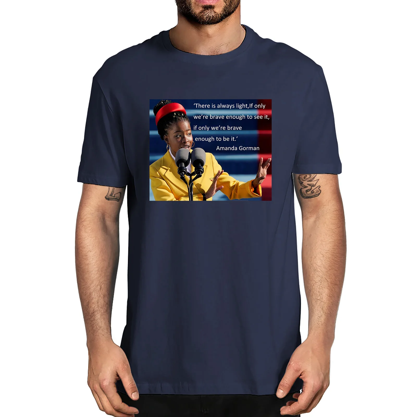 

Unisex Amanda Gorman Became The Youngest Inaugural Poet In U.s. History Shirt Men's100% Cotton Short Sleeve T-Shirt Women Tee