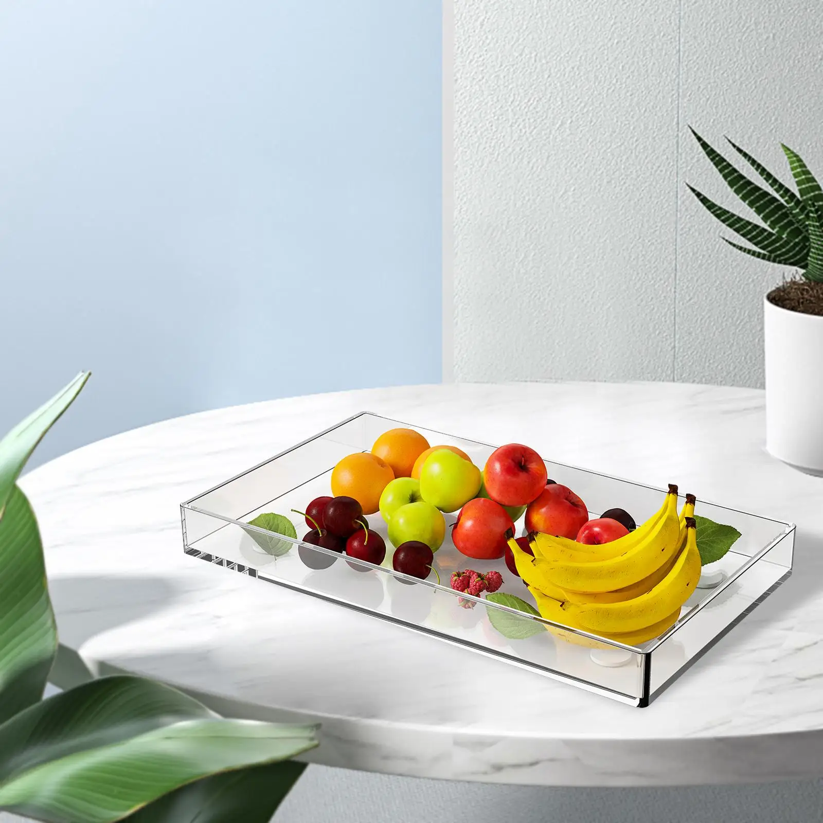 

Clear Acrylic Tray Bathroom Vanity Organizer for Countertop Vanity Tray