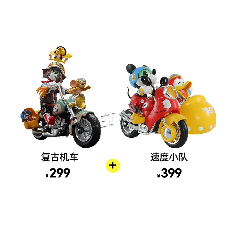 Фото 52TOYS 1/12 Классический короткий мультфильм Том и Джерри: Ретро-мотоцикл, 6 дюймов (18 см), полный набор фигурок-моделей №3