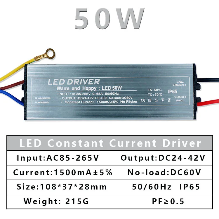 

Трансформатор освещения warm and happy IP65 10/20/30/40/50 Вт DC24-42V