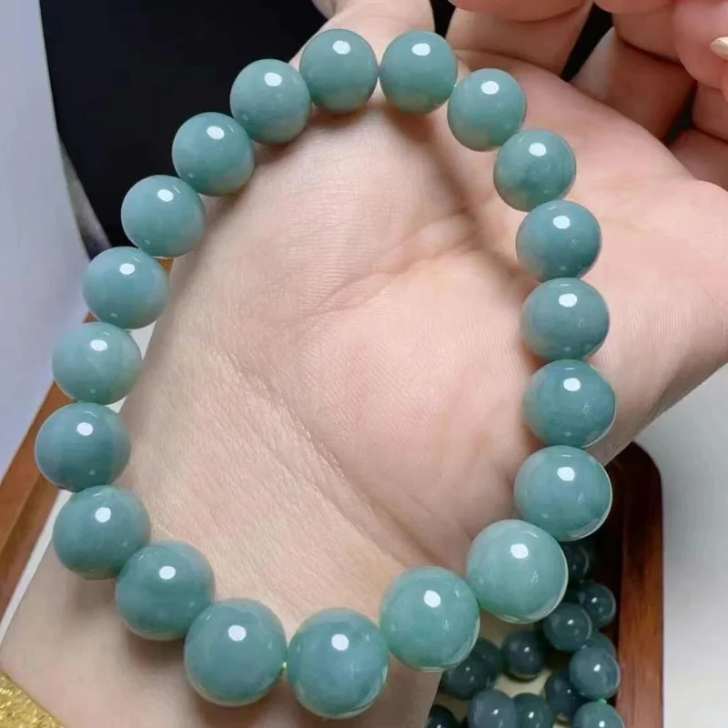 Браслет из натурального изумрудного дизайна модель A-уровня нефрит 12 мм. Хороший