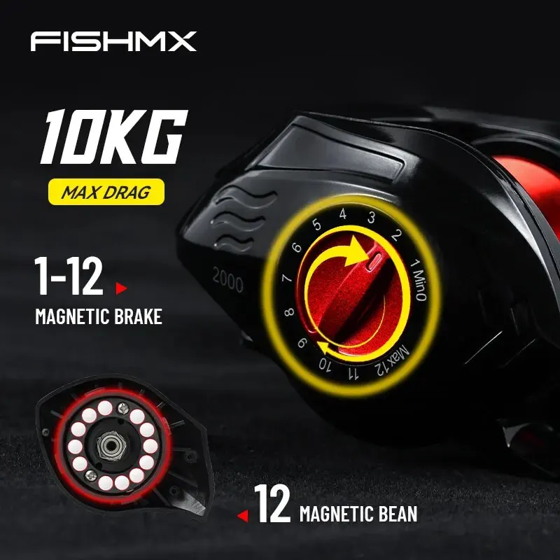 Фото Рыболовная катушка Fishmx Baitcast для океана, озера, реки, водохранилище, пруд, управление потоком, полевая лодка, рок-пляж №3