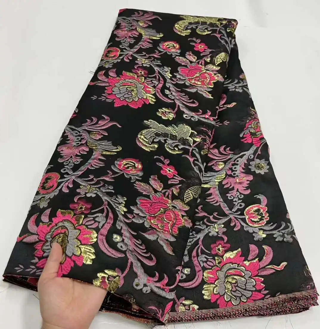 

Latest Brocade Jacquard Lace Fabric French Lace Fabric High Quality African Nigerian Lace Fabrics For Party Dress