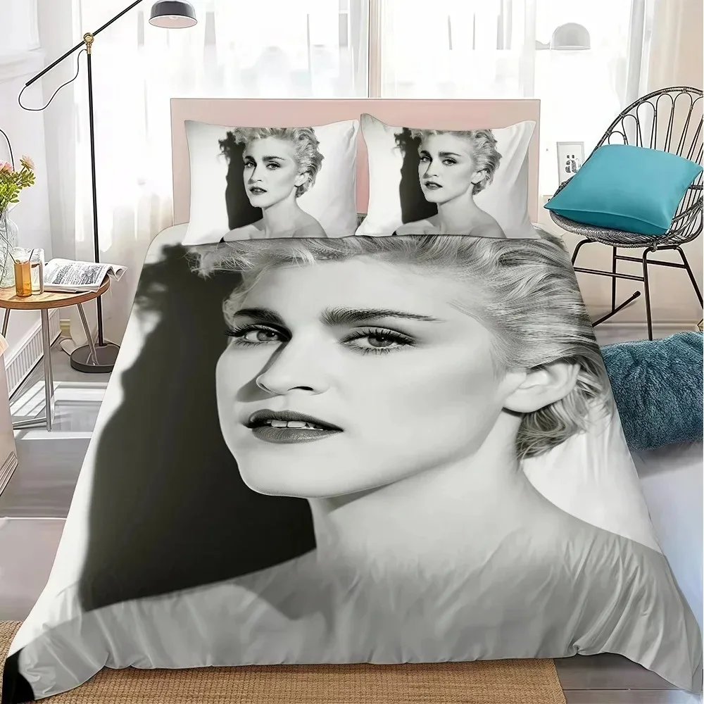 Комплект постельного белья Singer M-Madonna: односпальный, двуспальный, королевский размер, для взрослых и детей, с пододеяльником, в стиле аниме и игр, набор простыней (art.: 3920dc8305fef) - 3920dc8305fef