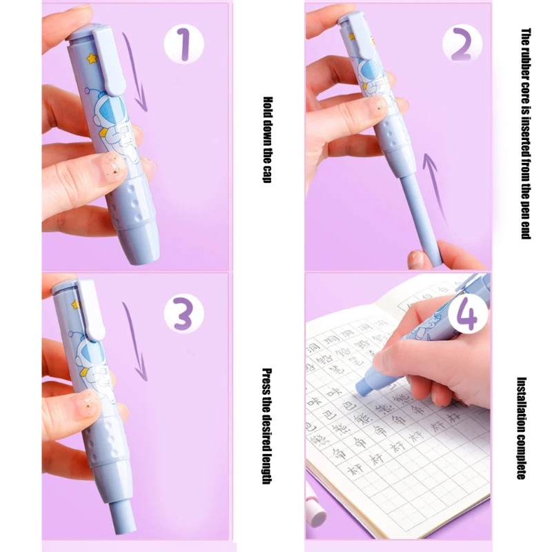 Выдвижные механические ластики Мультяшные нажимные Карандашные для девочек