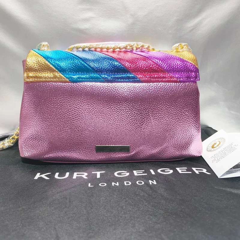 

Kurt G London Fashion Summer Rainbow Women Handbag Jointing Colorful Cross Body Bag Fashion Brand Design Patchwork Shoulder Bag