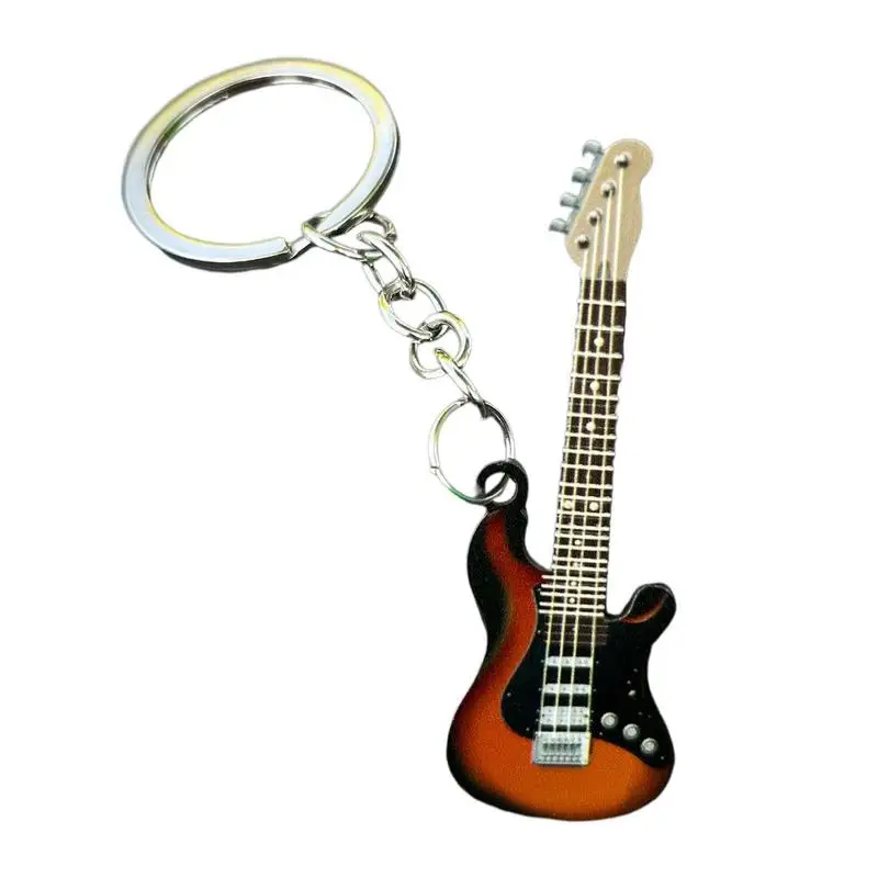 

Guitar Key Holder Backpack Decoration Instrument Keychain Stainless Steel Music Key Chains Guitar Key Pendant For Boys Girls